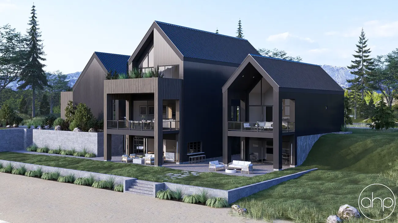Japandi Modern Scandinavian Style Lake House Plan | Bergen Heights
