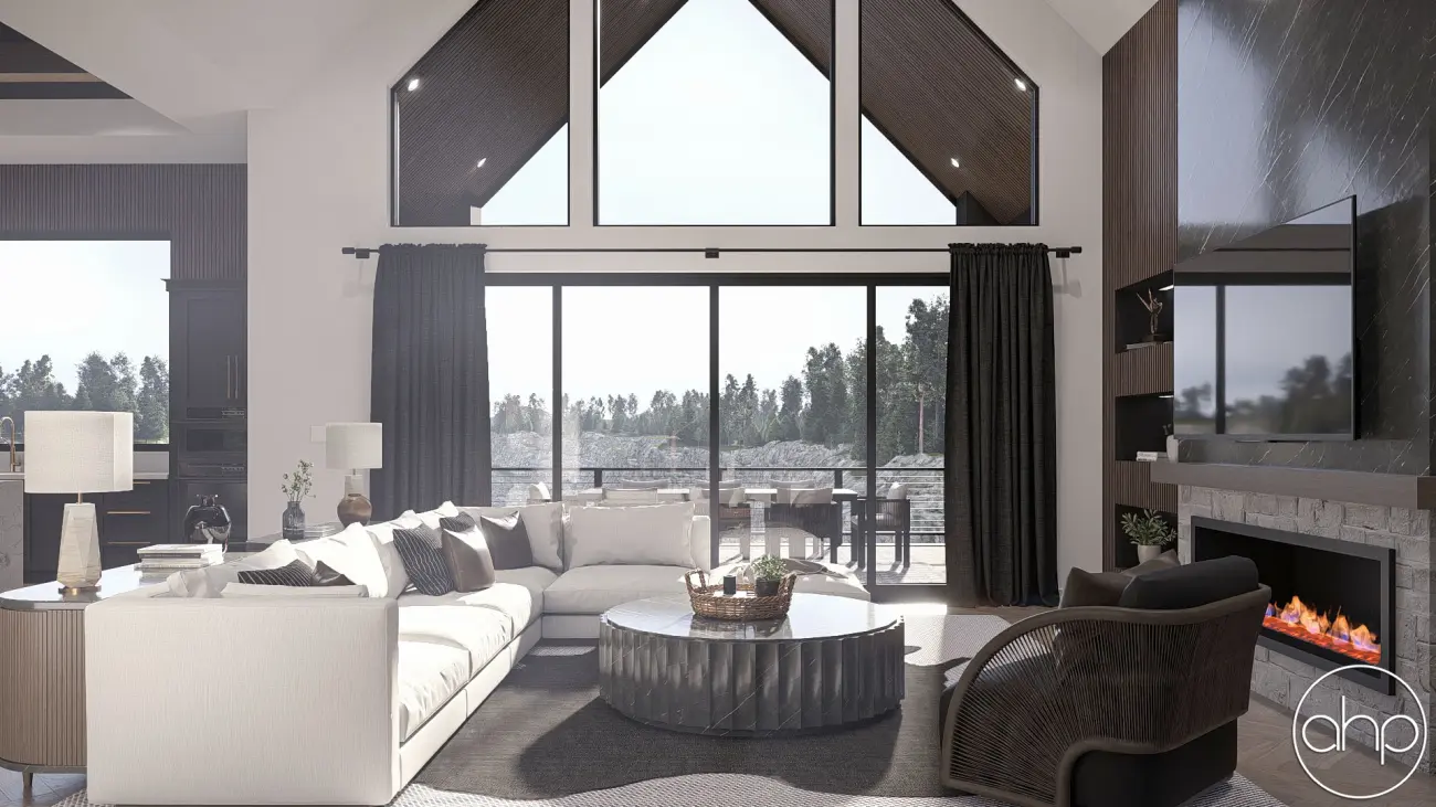 Modern Scandinavian Style Lake House Plan | Vatten View, image size:1300x731