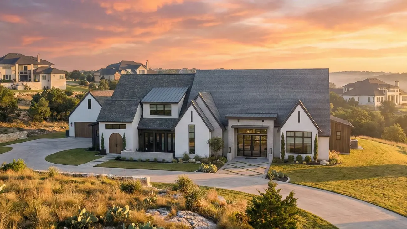 Mulholland Drive house plan rendering: Exterior · Modern Cottage · 4,736 sq ft