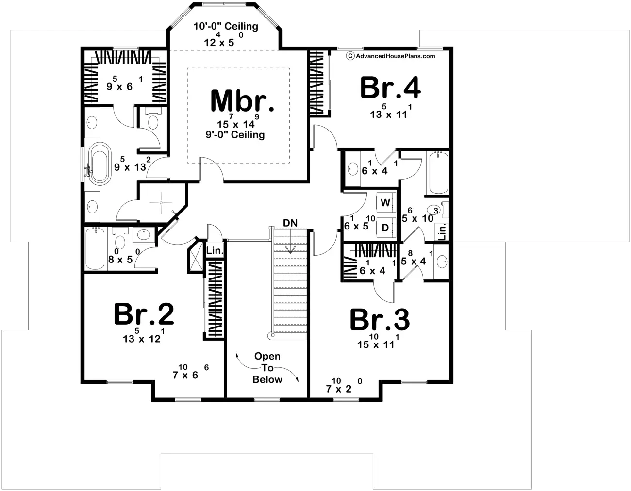 Greensboro - Second Floor Plan
