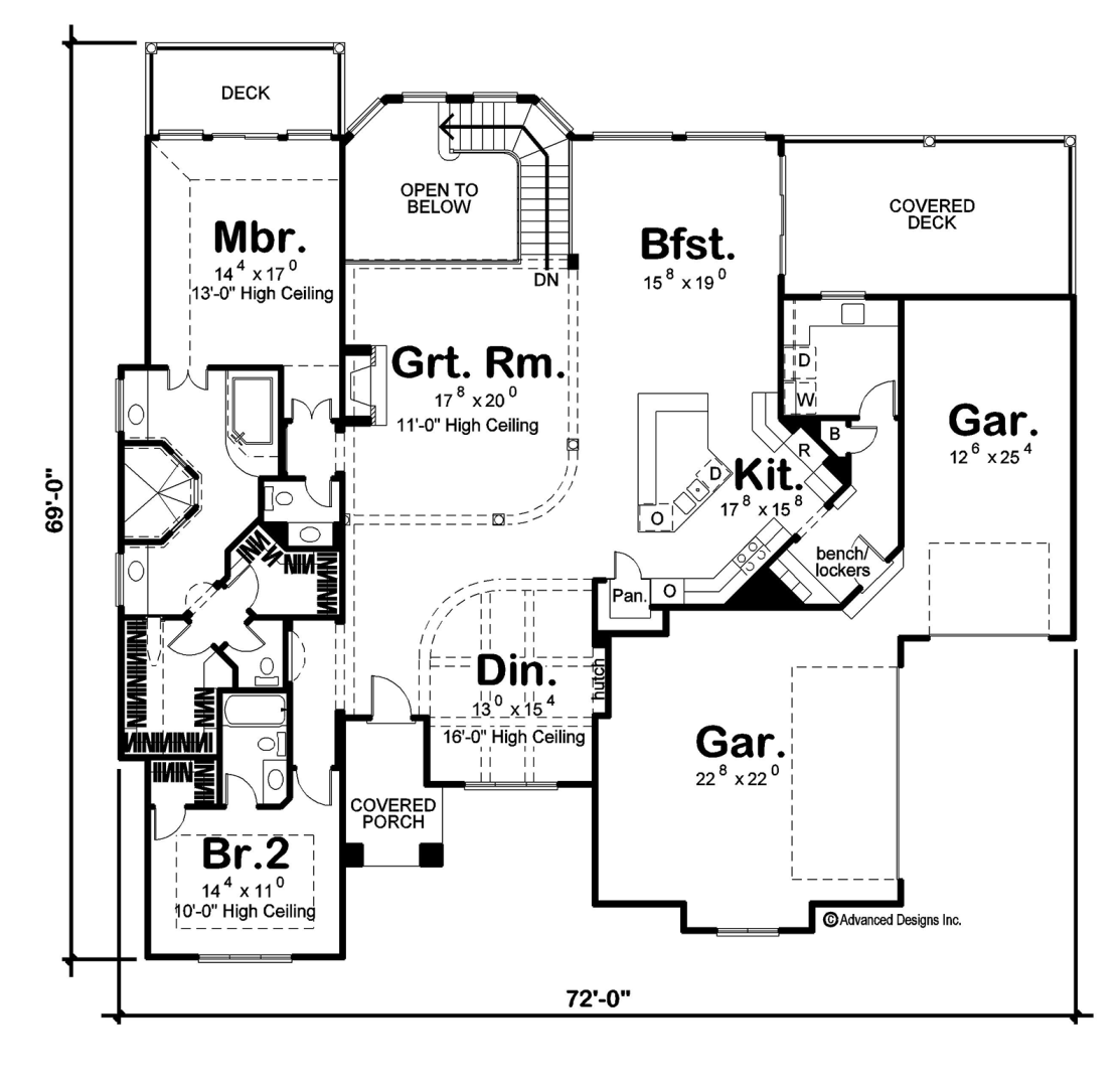 1 Story Contemporary House Plan | Sierra Vista