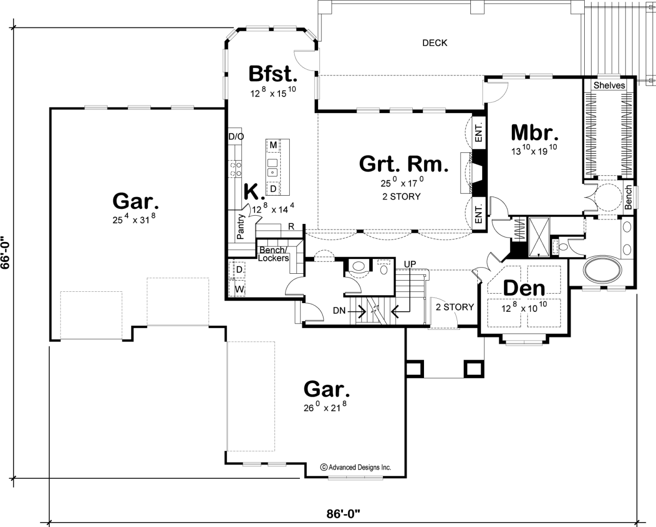 1.5 Story Mediterranean House Plan | Bartolini