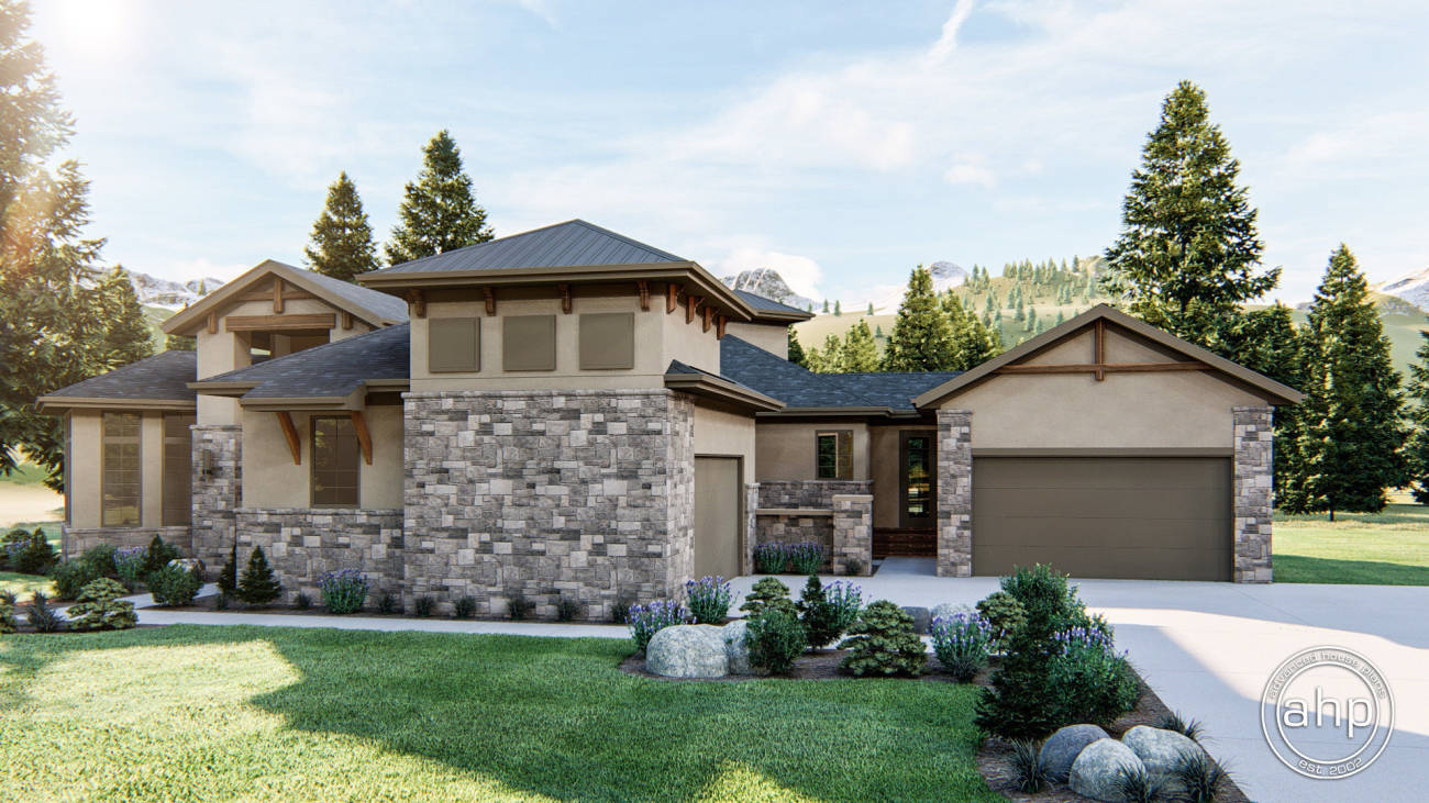 1 Story Modern Tuscan House Plan | Hawthorne