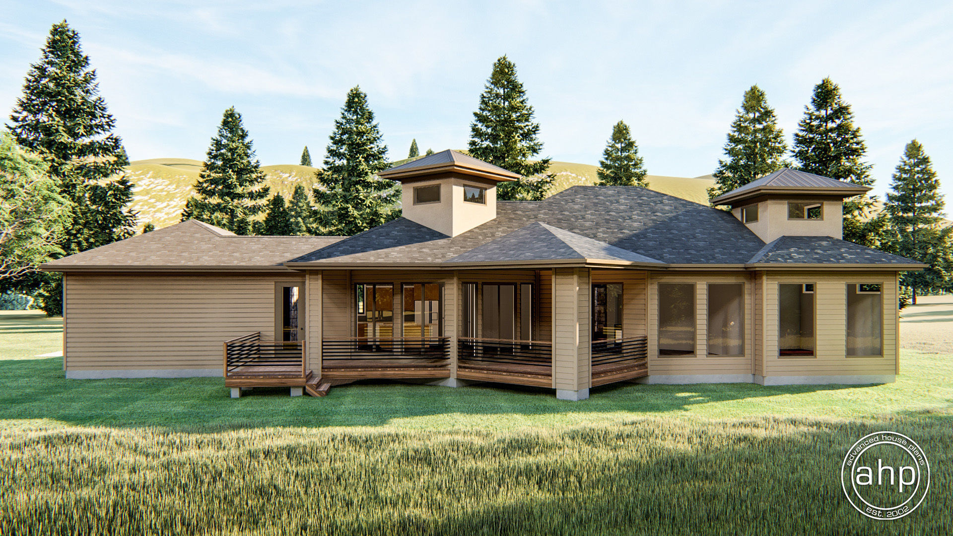 1 Story Modern Tuscan House Plan | Hawthorne