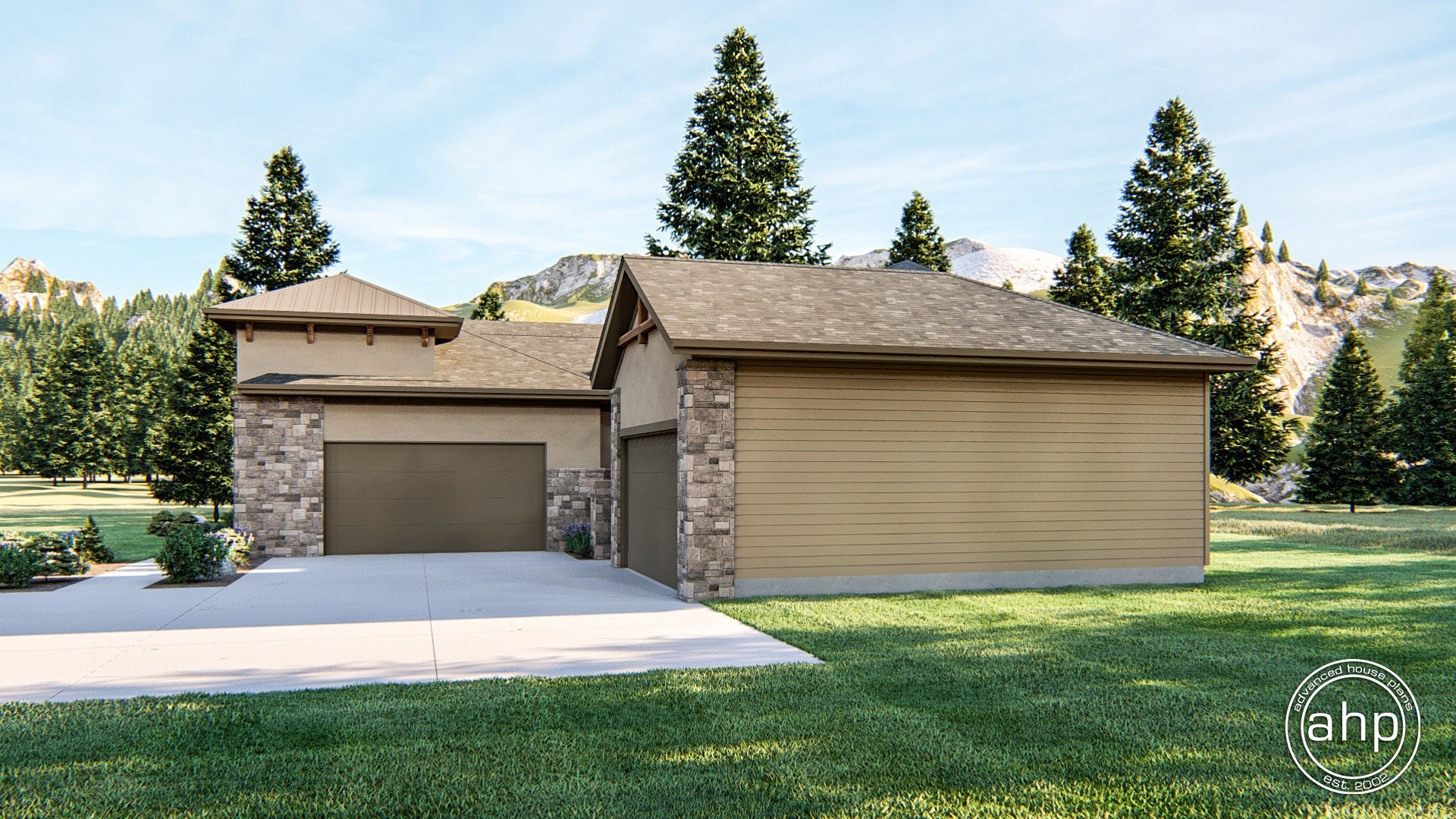 1 Story Modern Tuscan House Plan | Hawthorne