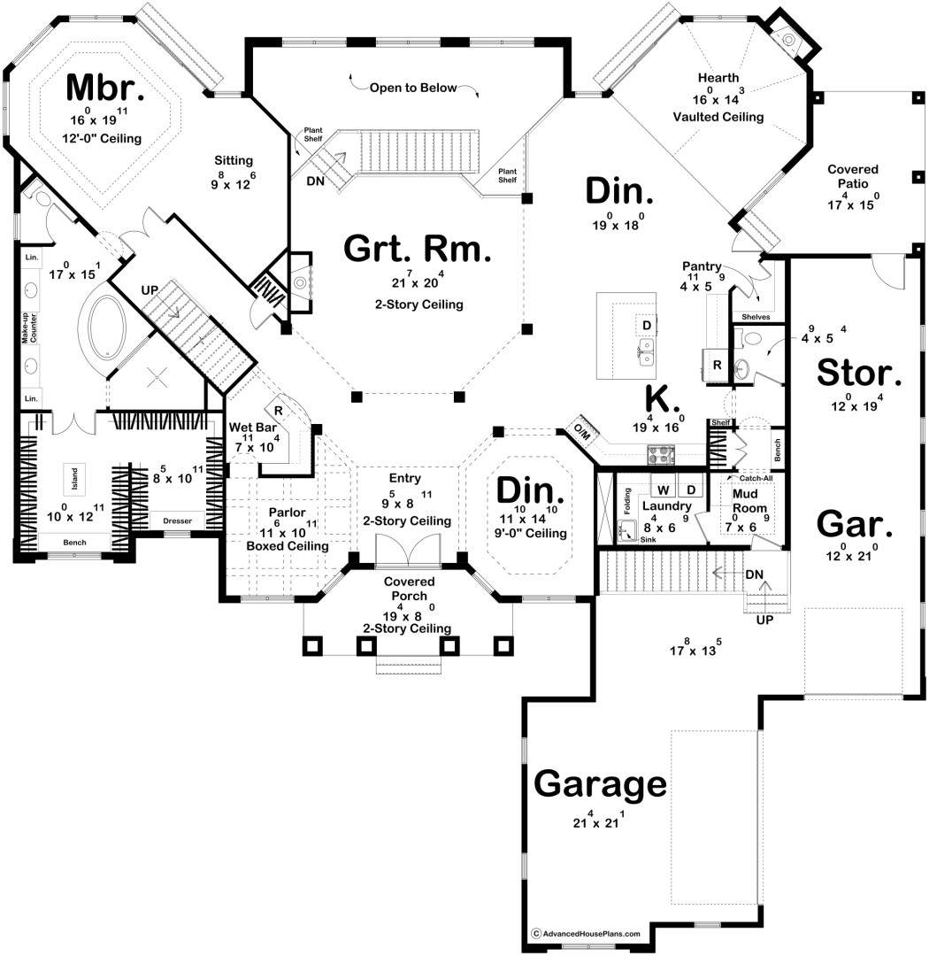 1.5 Story Mediterranean House Plan | Collamore