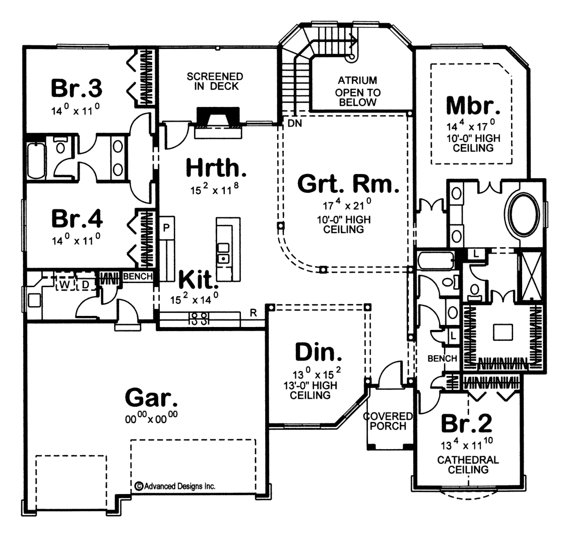 1 Story French Country House Plan | Hoffman