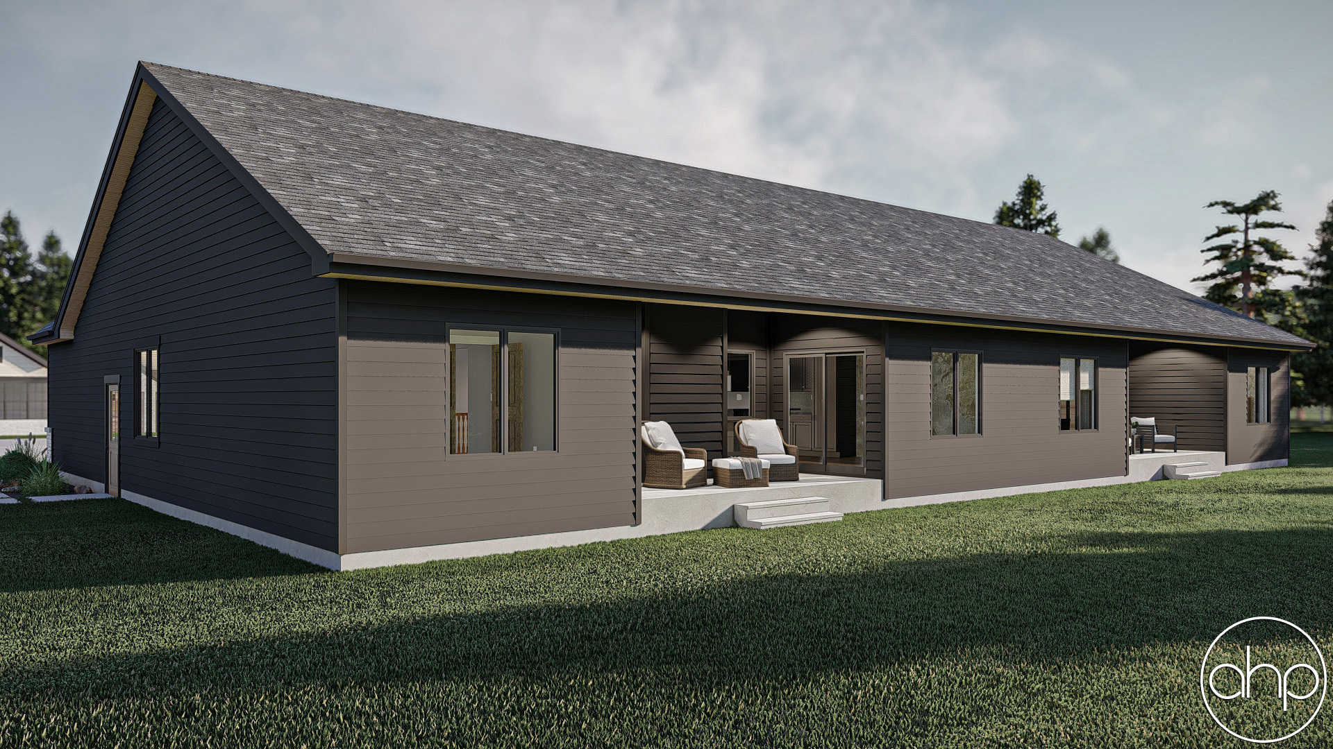 1 Story Multi-Family Traditional House Plan | Banks