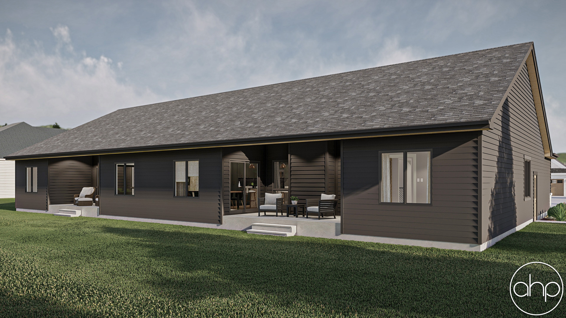 1 Story Multi-Family Traditional House Plan | Banks