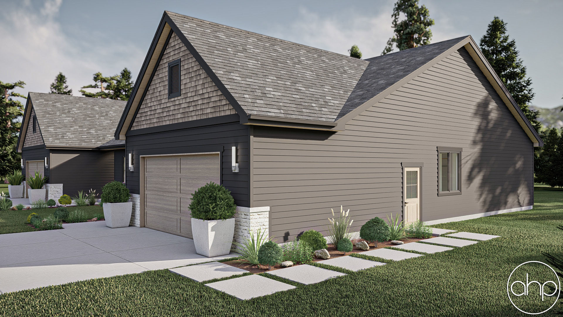 1 Story Multi-Family Traditional House Plan | Banks
