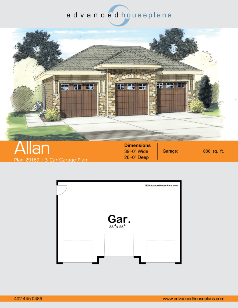 Terranean Style Garage Plan Allan