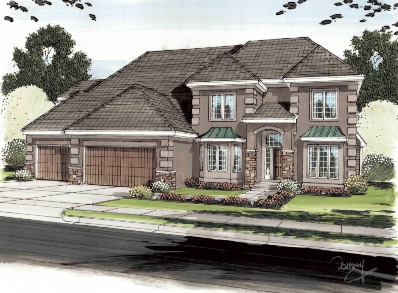 2 Story French Country House Plan | Hillsborough