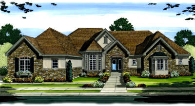 1 Story French Country House Plan | Brendel