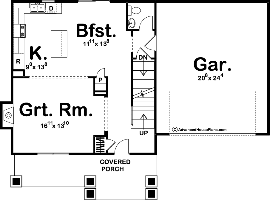 2 Story Cottage Style House Plan | Titus