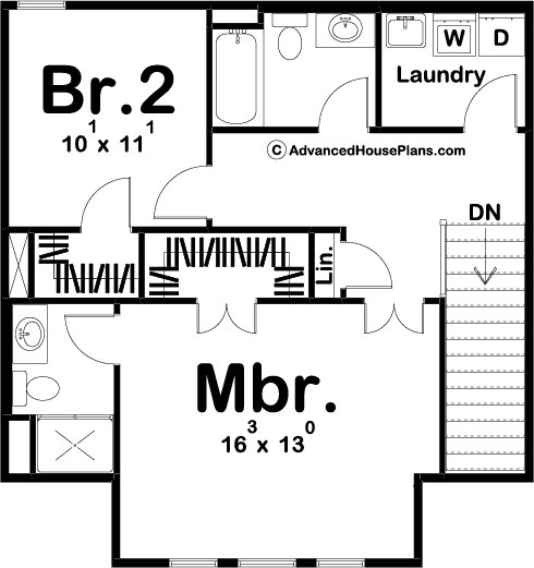 2 Story Cottage Style House Plan | Vane Cottage