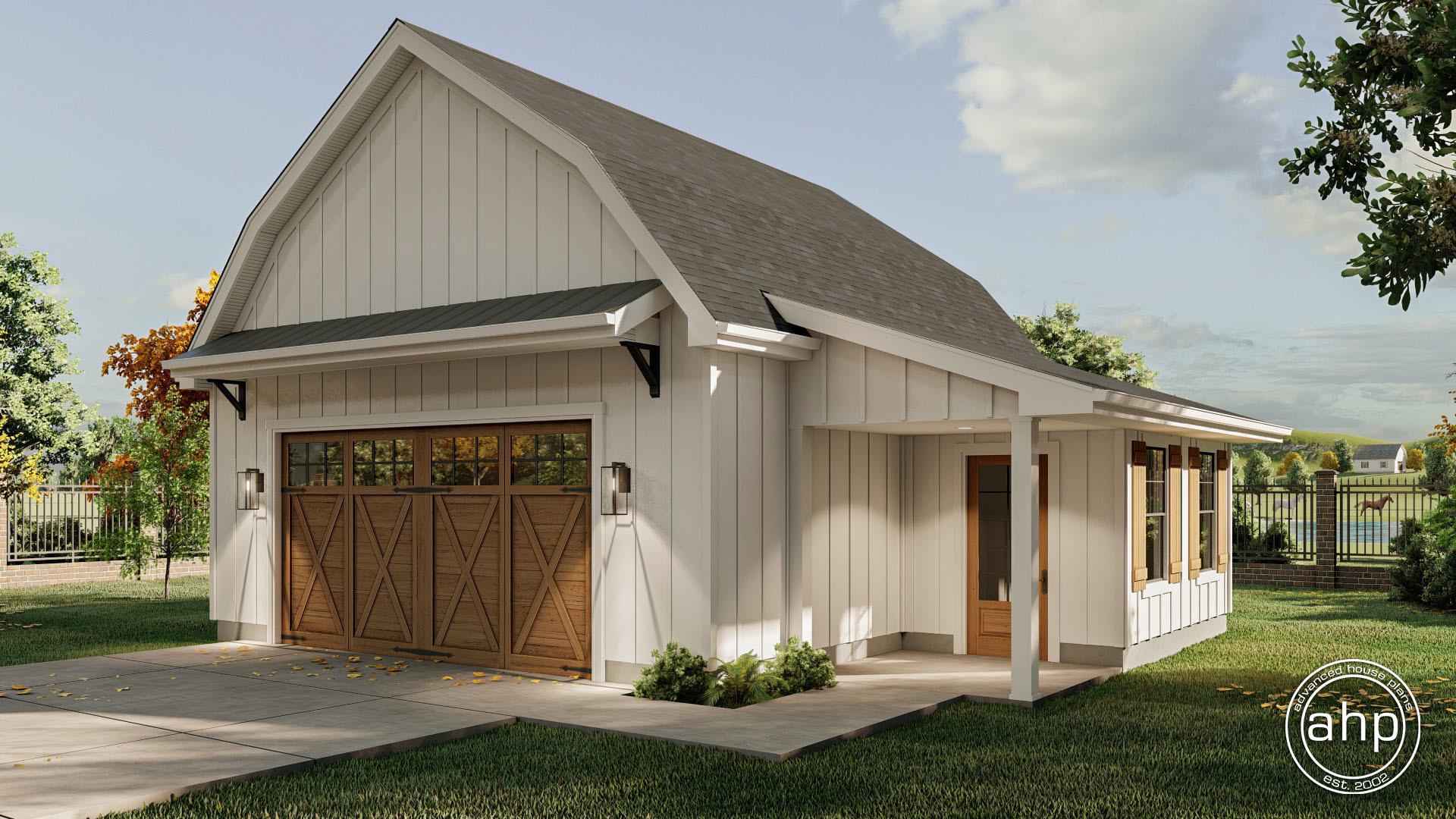 Modern Farmhouse Garage w/ Workshop