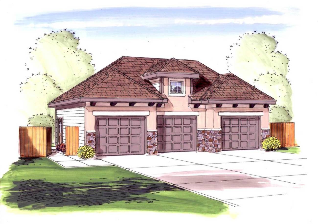 Mediterranean Style Garage Plan | Ackerman