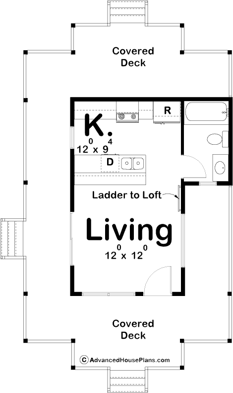 Coastal Style Tiny House House Plan | St. Thomas