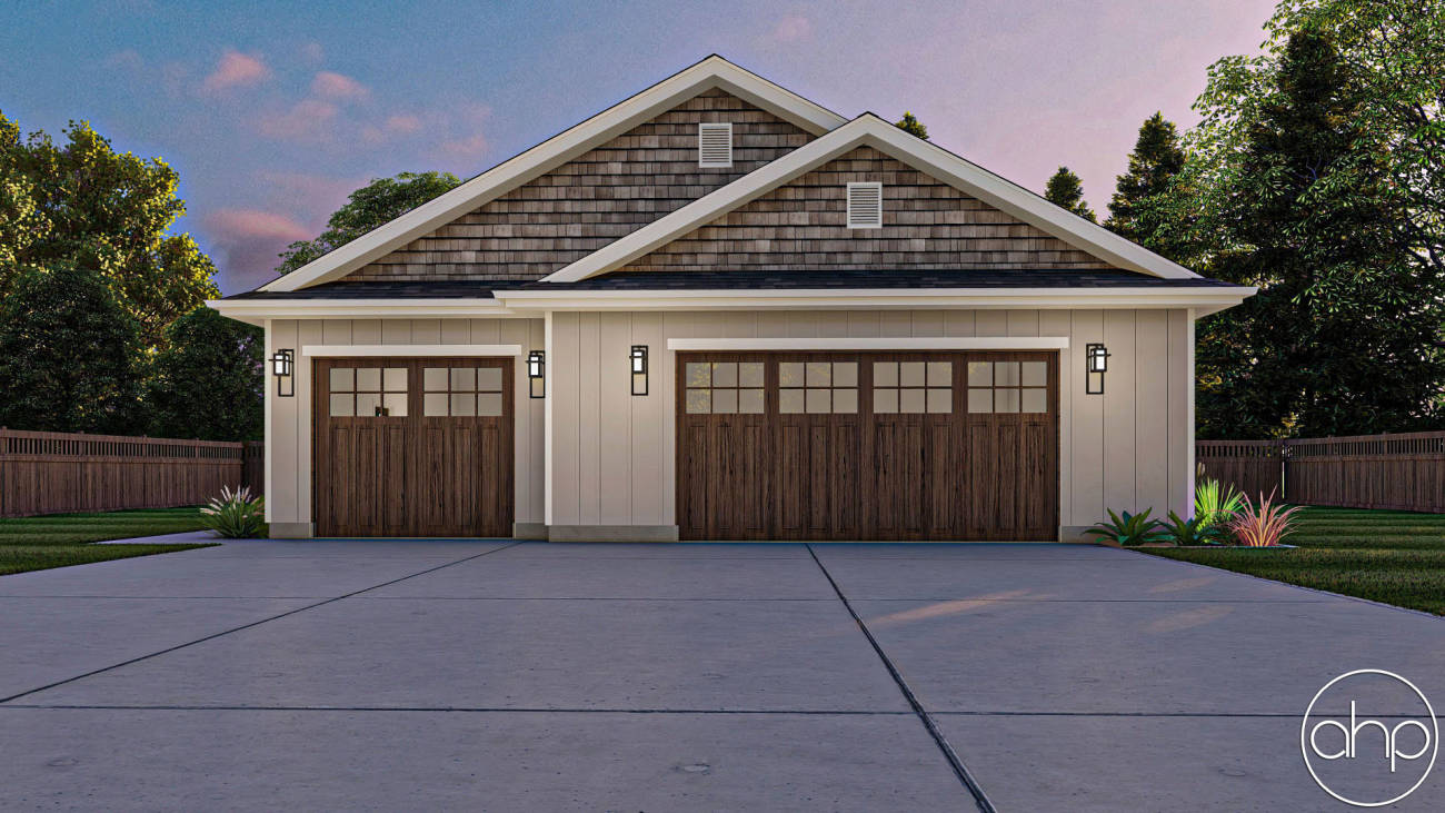 3 Car Craftsman Garage Plan | Hammond