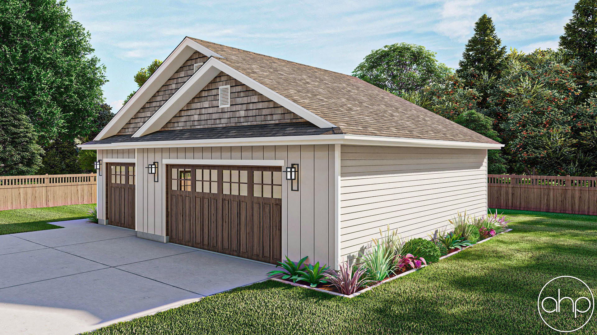 3 Car Craftsman Garage Plan | Hammond