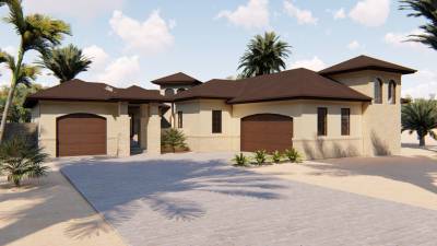 1 Story Mediterranean House Plan | Santa Rosa