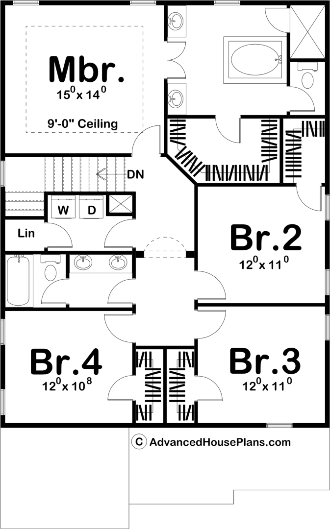 2 Story Traditional House Plan | Caniglia