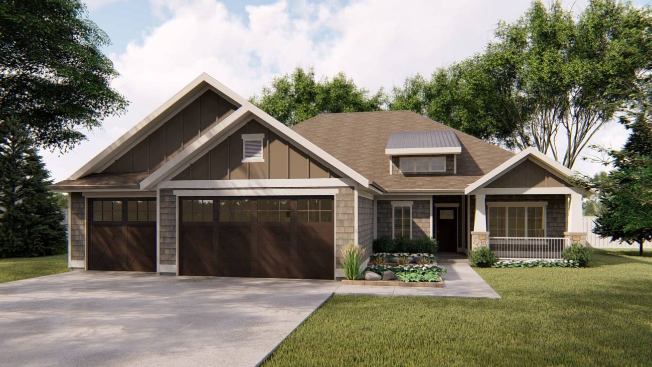 1 Story Bungalow Style House Plan | Ridgeway