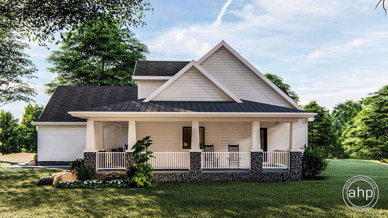 Single Story Farmhouse With Wrap Around Porch Chapman House Plan
