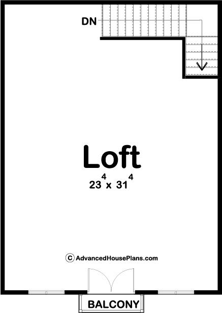 Traditional Style Loft Garage Plan | Owens