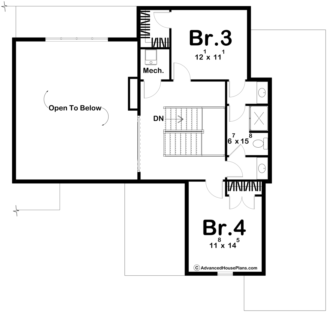 1.5 Story Craftsman House Plan | White Rock