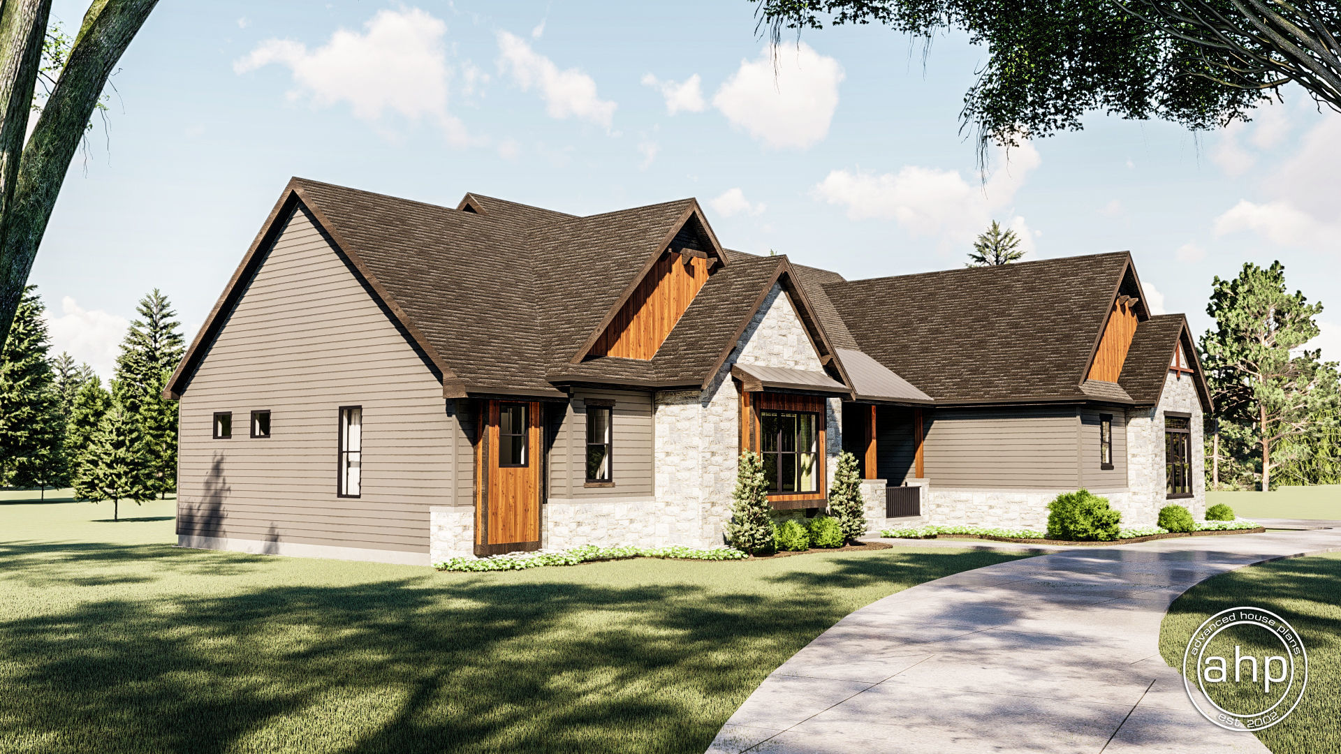 1 Story Craftsman House Plan | Fire Ridge