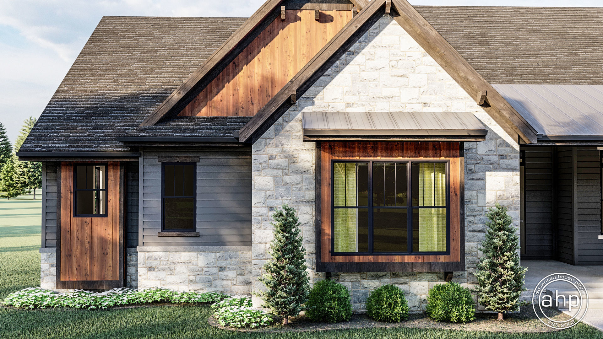 1 Story Craftsman House Plan | Fire Ridge