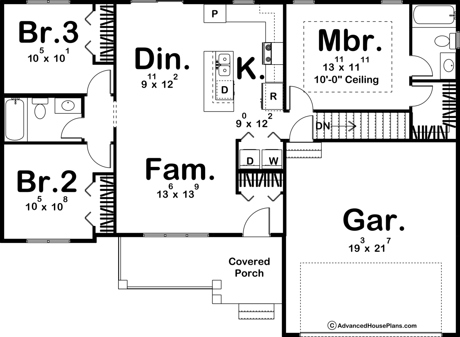 1 Story Modern Farmhouse House Plan | Daniels