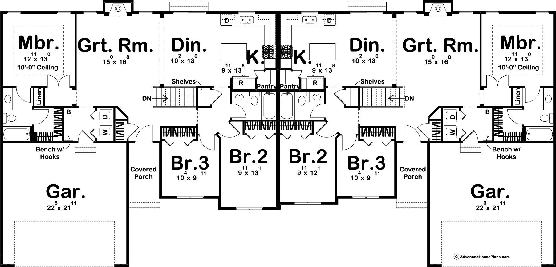 Multi-family Traditional House Plan | Springfield