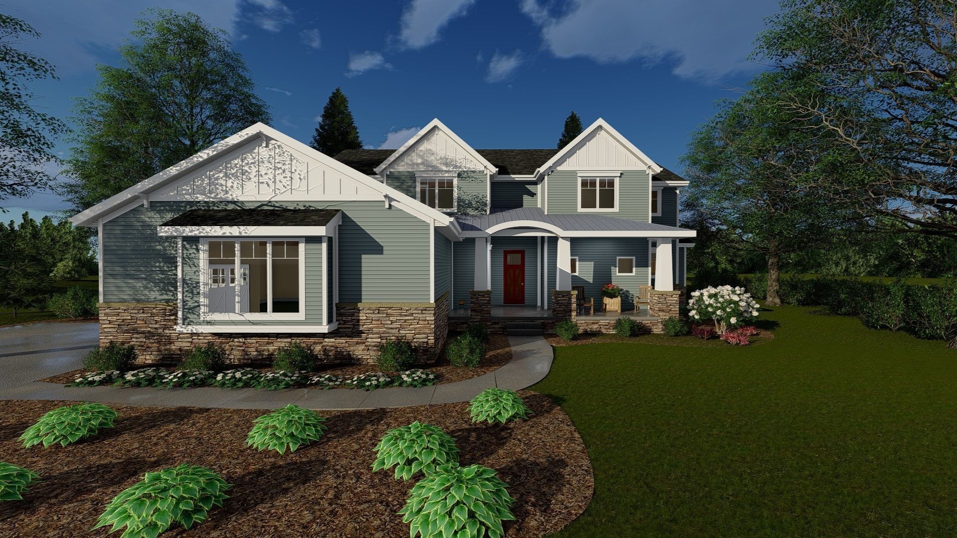 1.5 Story Craftsman House plans | Malone 1.5 Story Craftsman House plans | Malone