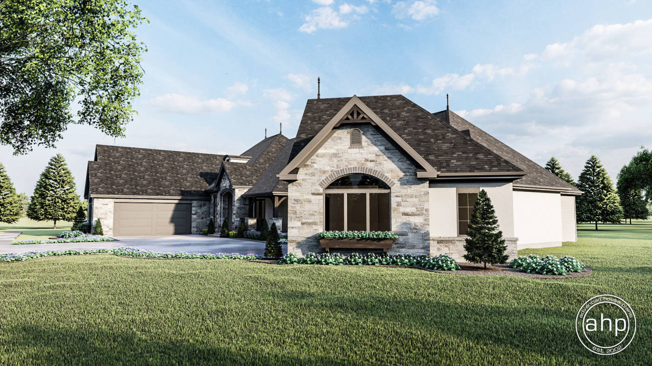 1 Story French Country House Plans