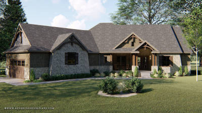 1 Story Craftsman House Plan | Manchester