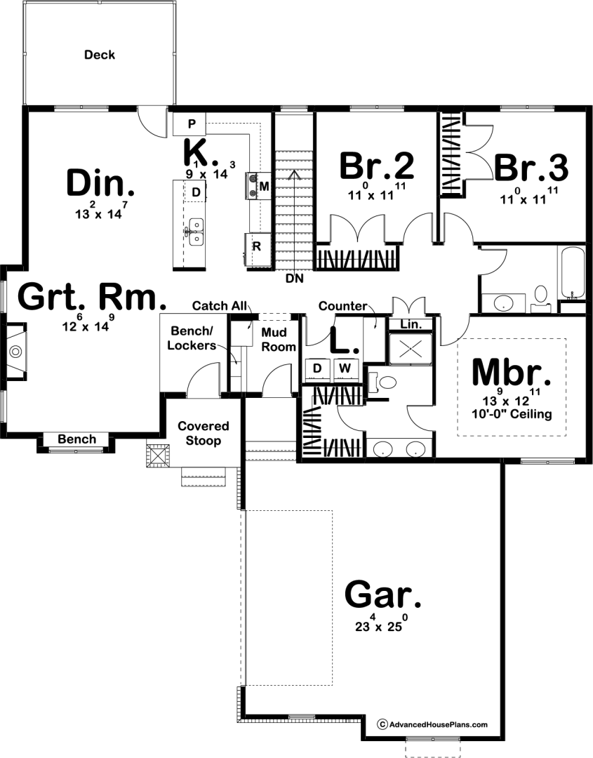 1 Story Traditional House Plan | Turnberry