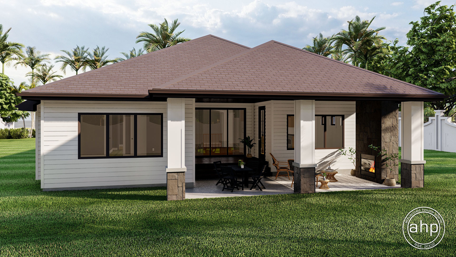 1 Story Mediterranean House Plan | Pacific Dunes