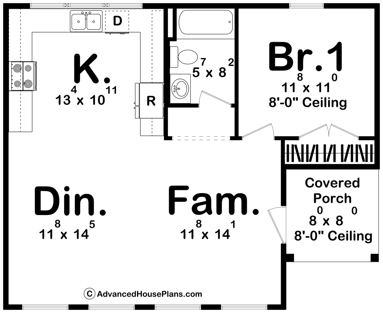 Traditional Style ADU House Plan | Bentonville