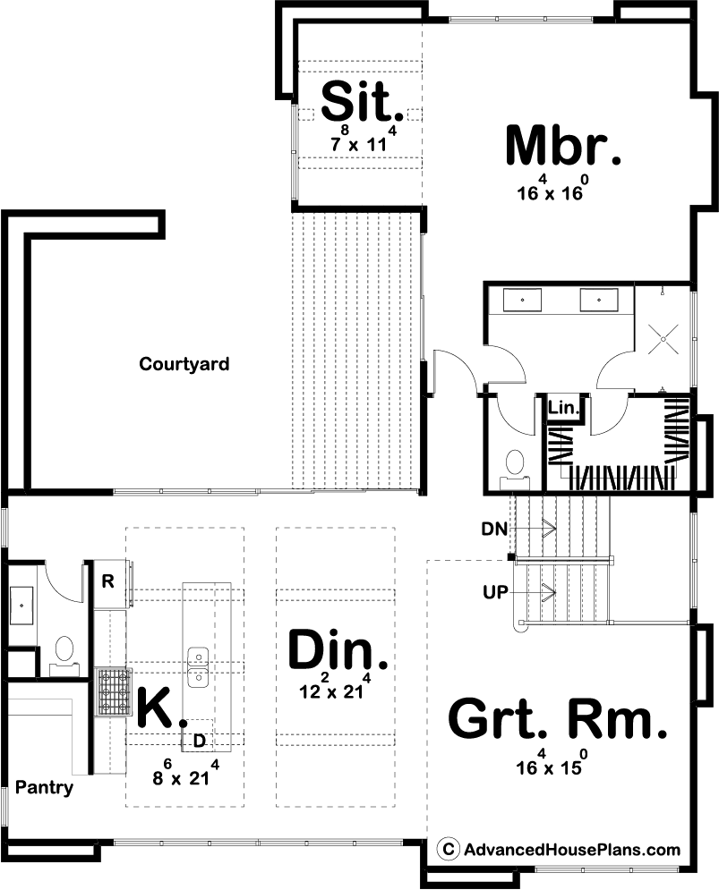 1.5 Story Modern House Plan | Aubrey