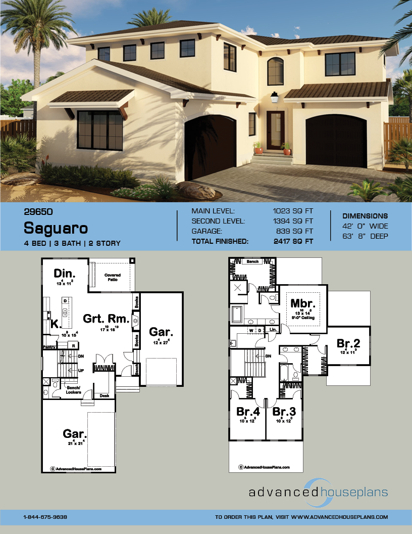 2 Story Terranean Style House Plan Seguaro