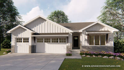 1 Story Modern Farmhouse Plan | Charlotte Rose