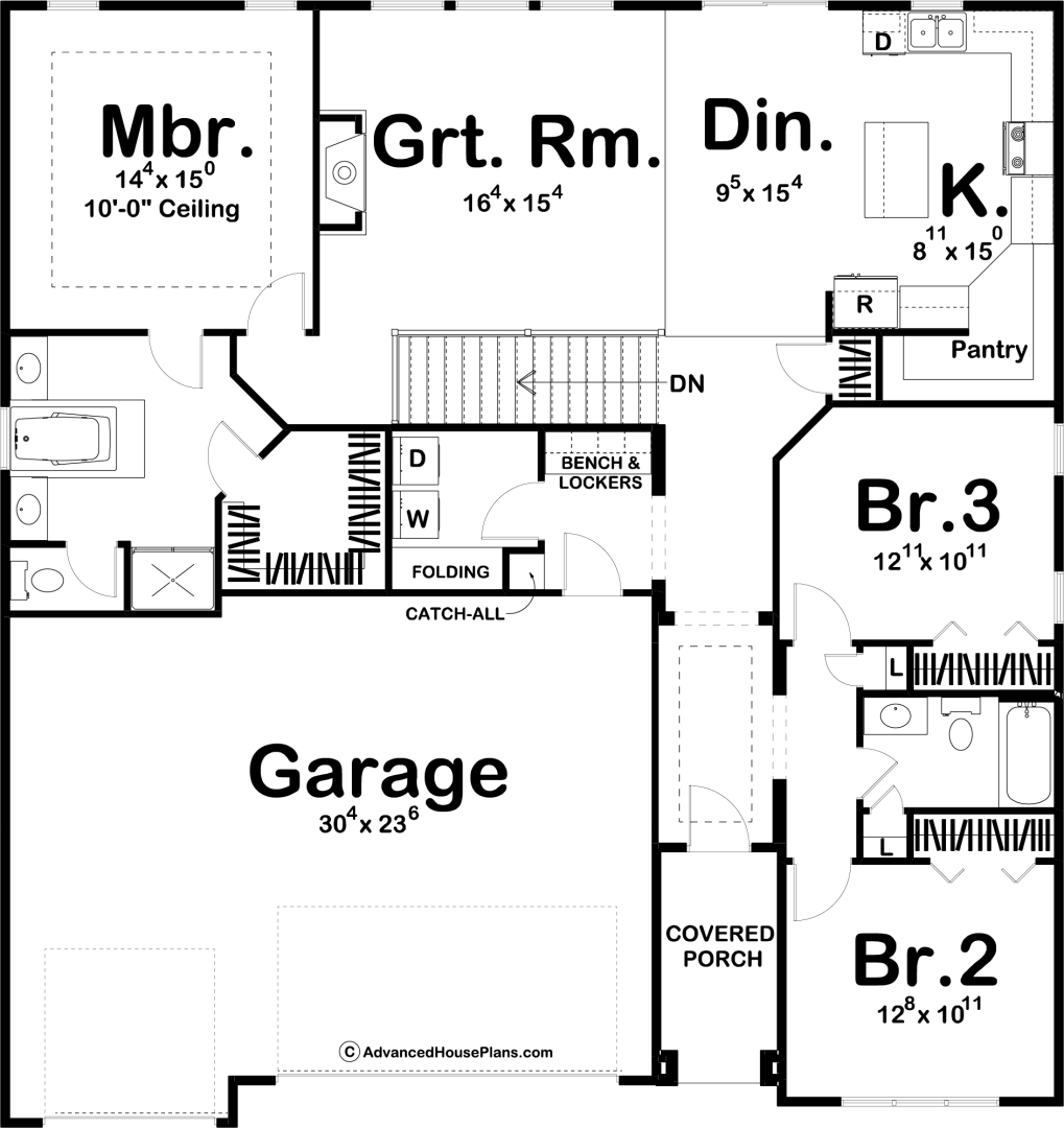 1 Story Modern Farmhouse Plan | Charlotte Rose