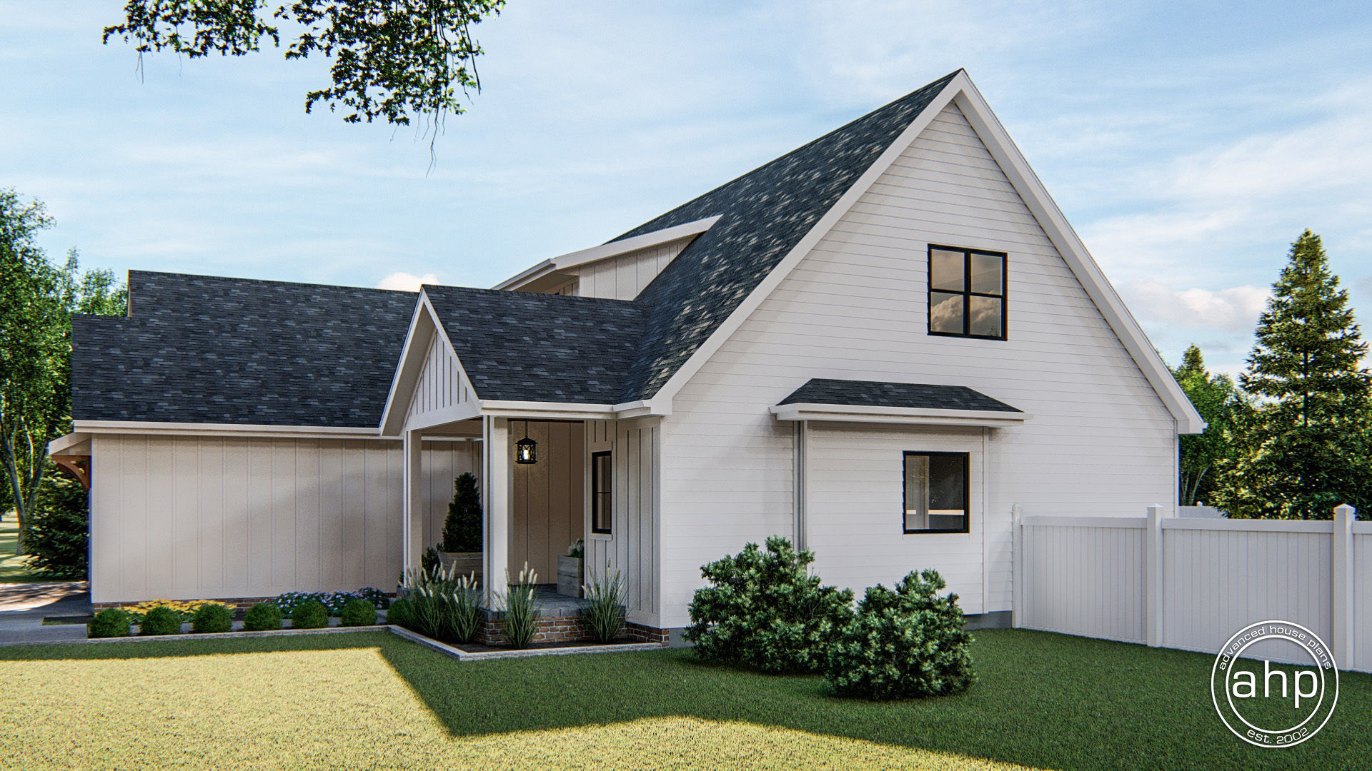 1.5 Story Modern Farmhouse Plan | Hutchins