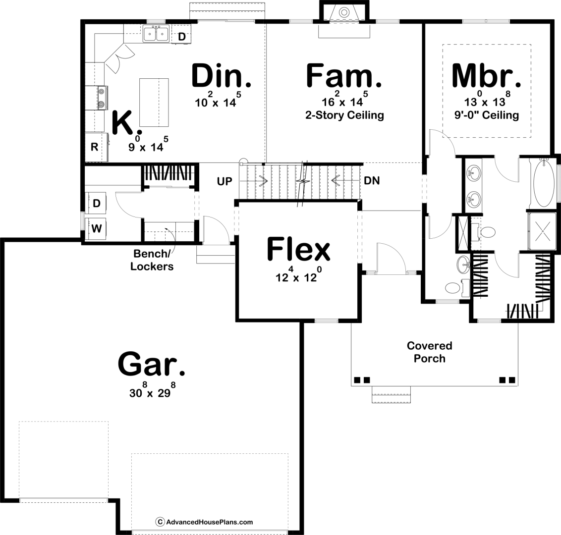 1.5 Story Modern Farmhouse Plan | Hutchins