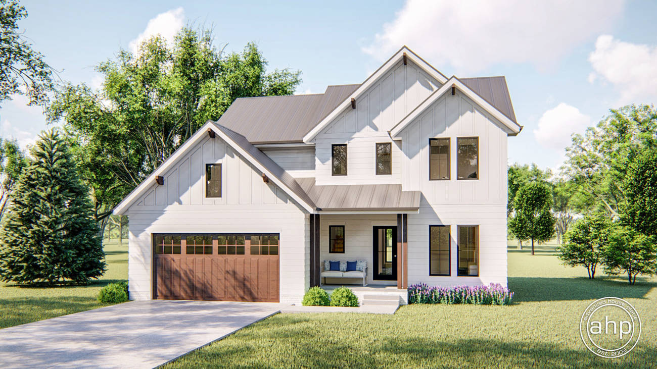 2 Story Modern Farmhouse Plan | Walnut Grove