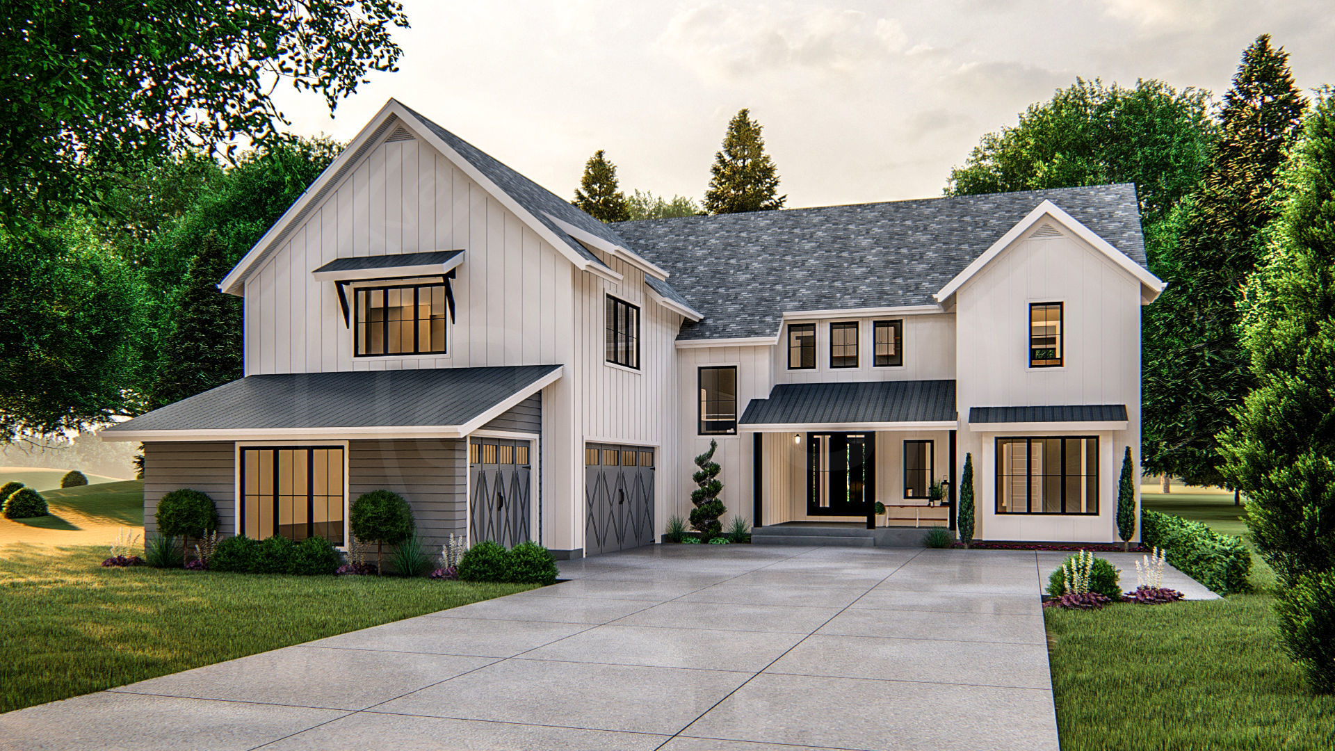 2 Story Modern Farmhouse Plan | Thousand Oaks