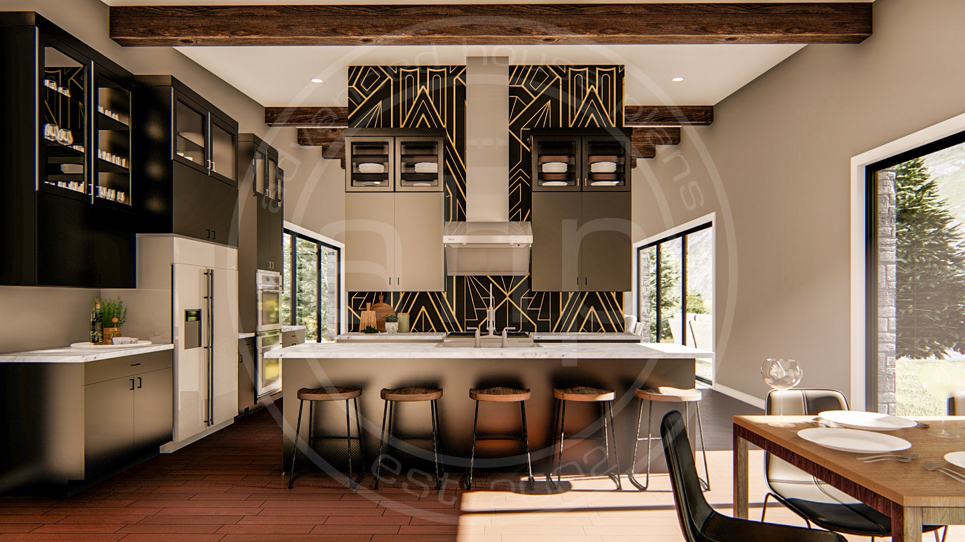 1 Story Modern Mountain House Plan | Long Beach