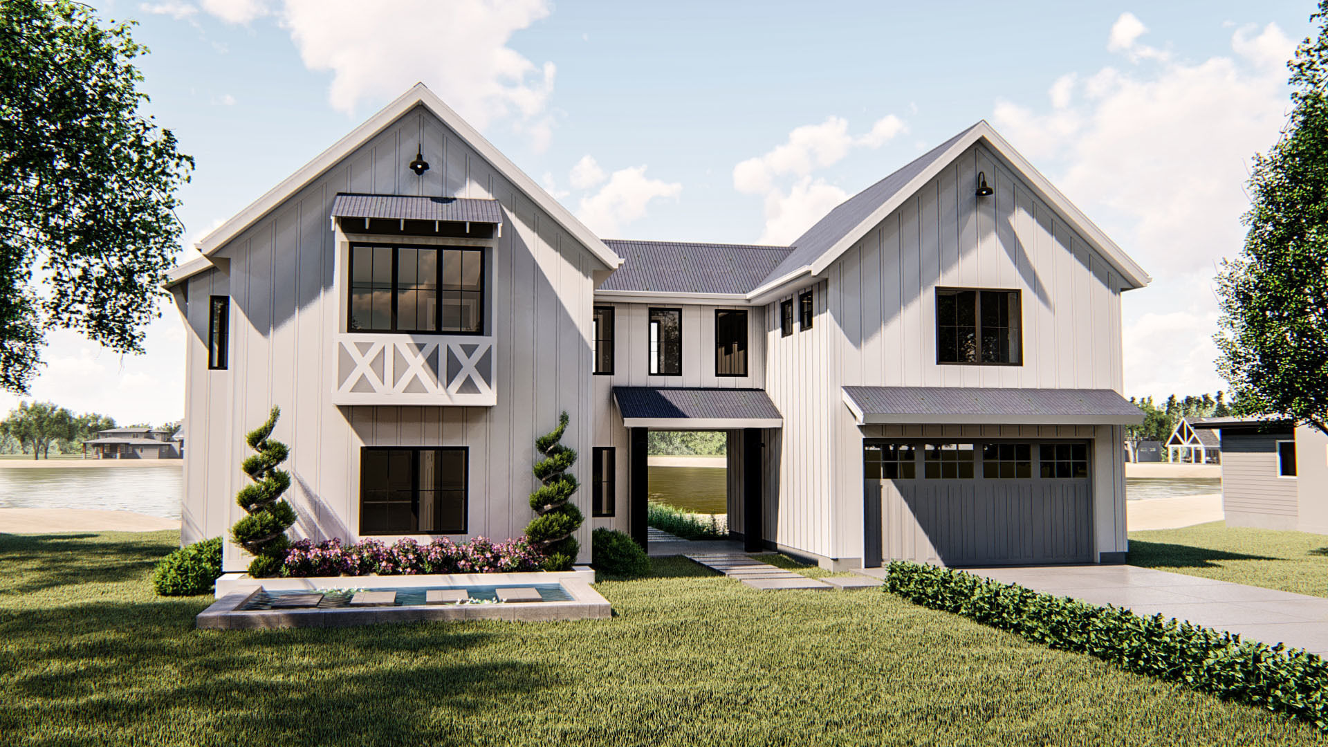 1.5 Story Modern Farmhouse Style House Plan | Clearwater